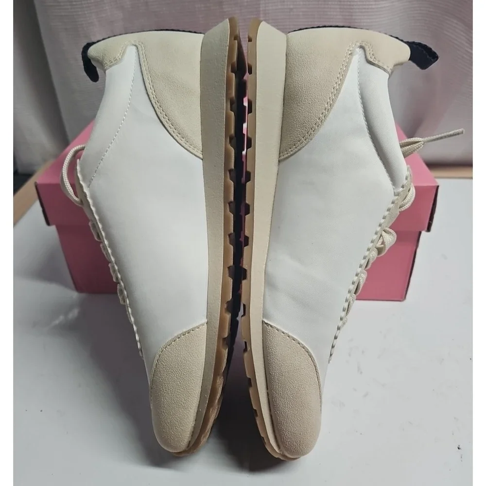 Sam and Libby Women Sz 6M Rowen Sneaker white/ivory man made upper‎